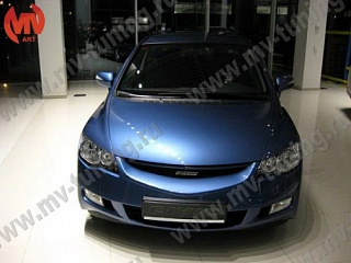 Решетка радиатора (БЕЗ СЕТКИ) "Mugen Style" Honda Civic 4D (2006-2009) + УСТАНОВОЧНЫЙ КОМПЛЕКТ