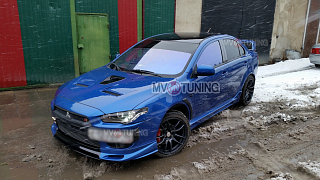 Пороги RPM на Mitsubishi Lancer X (2007-2016) + УСТАНОВОЧНЫЙ КОМПЛЕКТ