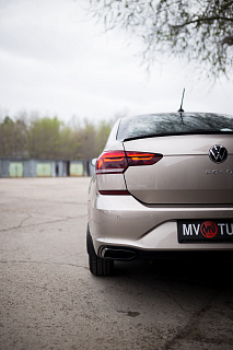 Имитация насадок глушителя (выхлопа) ПОД ОКРАСКУ для VW Polo Liftback 2020 - 2023