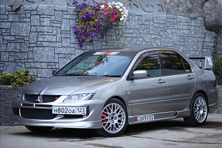 Юбка переднего бампера Mitsubishi Lancer 9 IX в стиле EVO (2003-2009)