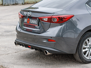 Диффузор заднего бампера var №2(с килями) Mazda 3 BM (2013 - 2019)