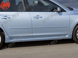 Пороги комплет на Mazda 3 (2004-2009) + УСТАНОВОЧНЫЙ КОМПЛЕКТ