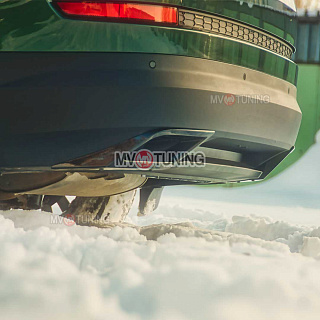 BLACK. Имитация насадок глушителя(выхлопа) крашенные для Skoda Kodiaq II поколение 2021 - н.в.