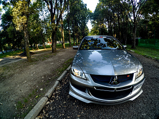 Юбка переднего бампера Mitsubishi Lancer 9 IX в стиле EVO (2003-2009)