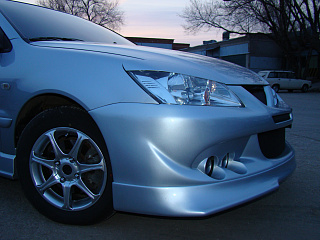 Юбка переднего бампера Mitsubishi Lancer 9 IX в стиле EVO (2003-2009)