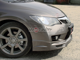 Юбка переднего бампера "Mugen Style" Honda Civic 4D  (2009-2012)