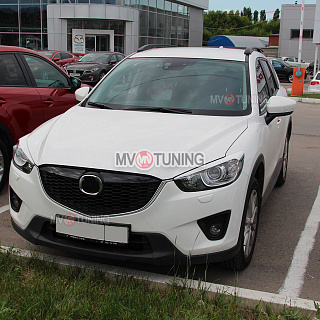 Реснички на фары var №1 широкие Mazda CX-5 (2011 - 2016) + УСТАНОВОЧНЫЙ КОМПЛЕКТ