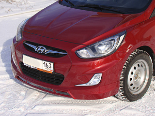 Юбка переднего бампера var№2 Hyundai Solaris (2010-2013)