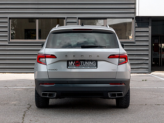 Space Gray. Имитация насадок глушителя(выхлопа) крашенные для Skoda Karoq 2017 - 2021