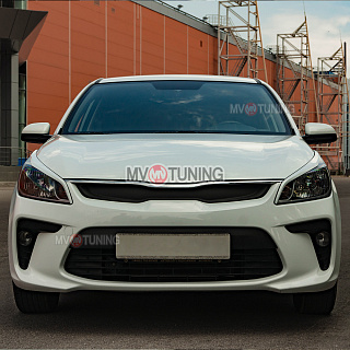 Реснички на фары Kia Rio IV 4 (2017-2020) + УСТАНОВОЧНЫЙ КОМПЛЕКТ