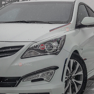 Реснички на фары HS-1 Hyundai Solaris (2014-2016) + УСТАНОВОЧНЫЙ КОМПЛЕКТ