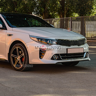 Реснички на фары Kia Optima JF (4ое поколение) (2015-2018) + УСТАНОВОЧНЫЙ КОМПЛЕКТ