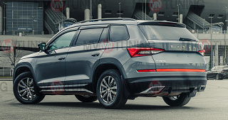 SPACE GRAY. Имитация насадок глушителя(выхлопа) крашенные для Skoda Kodiaq I поколение 2016 - 2023