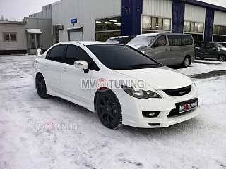 Юбка переднего бампера "Mugen Style" Honda Civic 4D  (2009-2012)