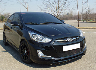 Юбка переднего бампера var№2 Hyundai Solaris (2010-2013)