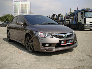 Юбка переднего бампера "Mugen Style" Honda Civic 4D  (2009-2012)