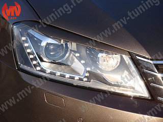 Реснички на фары VW Passat B7 (2010-2015) + УСТАНОВОЧНЫЙ КОМПЛЕКТ