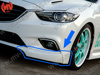 Клыки переднего бампера var №1 SkyActivSport Mazda 6 / Atenza GJ (2012 - 2018)