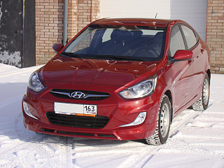 Юбка переднего бампера var№2 Hyundai Solaris (2010-2013)