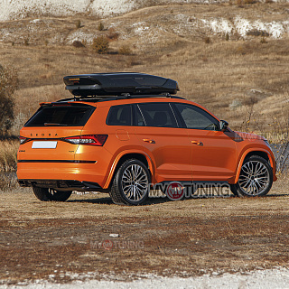 Диффузор заднего бампера для Skoda Kodiaq (2016-2024) Черный глянец