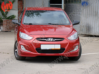 Реснички на фары фигурные var №2 Hyundai Solaris (2010-2013) + УСТАНОВОЧНЫЙ КОМПЛЕКТ