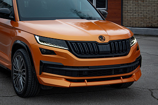 Юбка (накладка) переднего бампера для Skoda Kodiaq (2016-2021) Под покраску