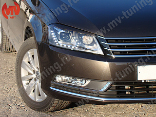 Реснички на фары VW Passat B7 (2010-2015) + УСТАНОВОЧНЫЙ КОМПЛЕКТ