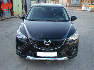 SNOW SILVER. Накладка крашенная Серебро на передний бампер Mazda CX-5 (2011-2016)