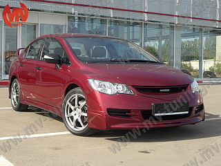 Юбка переднего бампера "Mugen Style" Honda Civic 4D (2006-2009)