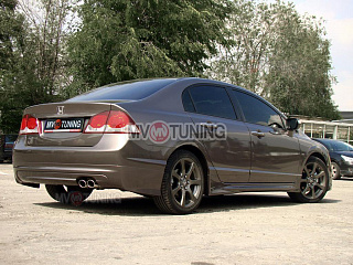 Пороги "Mugen Style" Honda Civic 4D (2006-2012) + УСТАНОВОЧНЫЙ КОМПЛЕКТ