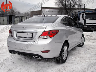 Диффузор заднего бампера var №2 (текстурный пластик) Hyundai Solaris(2010-2013)