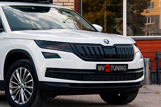 Зимний экран без парктроника для Skoda Kodiaq (2016-2021) нижний (текстурный пластик) Азиатская версия автомобиля.