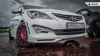 Юбка переднего бампера ZEUS Hyundai Solaris (2014-2016)