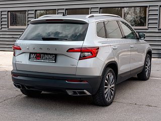 Space Gray. Имитация насадок глушителя(выхлопа) крашенные для Skoda Karoq 2017 - 2021
