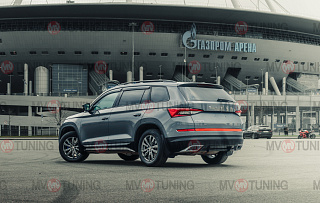 SPACE GRAY. Имитация насадок глушителя(выхлопа) крашенные, для Skoda Kodiaq I поколение 2016 - 2023