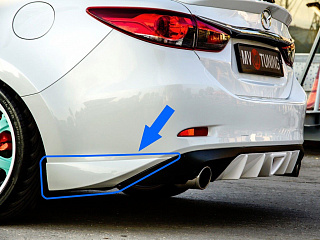 Клыки(накладки) заднего бампера SkyActivSport Mazda 6 / Atenza GJ (2012 - 2018)