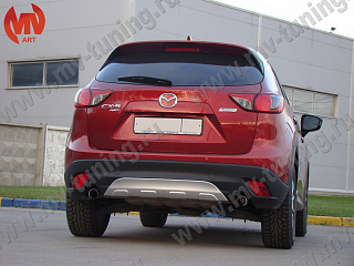 SNOW SILVER. Накладка (диффузор) крашенный Серебро заднего бампера Mazda CX-5 (2011-2016)
