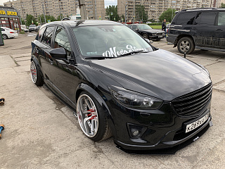 Реснички на фары var №1 широкие Mazda CX-5 (2011 - 2016) + УСТАНОВОЧНЫЙ КОМПЛЕКТ